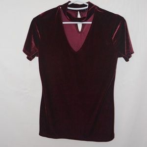 Velvet choker shirt